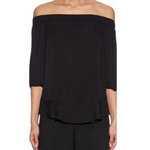 Rebecca Taylor Tiered Off-the-Shoulder Georgette Silk Top